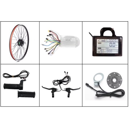 Kit de conversão para bicicleta elétrica com motor dianteiro de 36v 350w 20, 26, 27,5, 28, 29", 700cc KROXNE - 4  