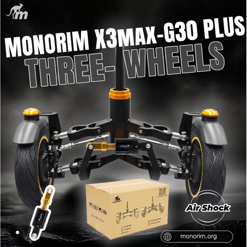 Monorim X3 Max Air frontfjæring med to hjul for Ninebot Max G30 & lignende scootere – Reservedel & støtdemper Monorim - 7  