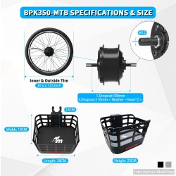 Monorim BPK350 konverteringssett motor 380w - batteri inkludert  - 7 Monorim BPK350 e-bike power kit, 380W – Oppgrader sykkelen 