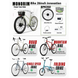 Monorim BPK350 komplet za pretvorbu motor 380w - baterija uključena  - 20 Monorim BPK350 power kit za električni bicikl, 380W – 