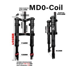 Przednie zawieszenie Monorim MD0 Coil Spring 490mm x 165mm  - 15 
Kompatybilnosc: Monorim MD0 Coil Spring 490mm x 165mm do kompa