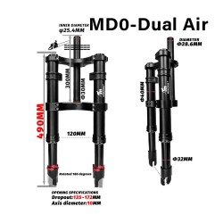 Suspensión delantera Monorim MD0 Dual Air Version 490mm x 165mm  - 10 
Compatibilidad: diseñada para montajes que requieren medi