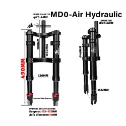 Suspensie față Monorim MD0 Air Hydraulic 490mm x 165mm  - 2 
Compatibilitate: pentru montaj compatibil cu furca Monorim MD0; ver