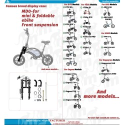Suspensao dianteira Monorim MD0-DYUD para eBike DYU - hidraulica e ar ajustavel  - 1 
Compatibilidade: suspensao dianteira Monor