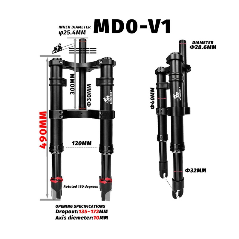 Przednie zawieszenie Monorim MD0-V1 do Xiaomi M365/Pro  - 11 
Kompatybilnosc: Monorim MD0-V1 do Xiaomi M365/Pro i kompatybilnych