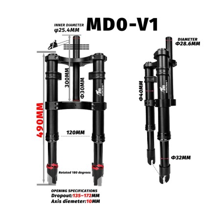 Monorim MD0-V1 front suspension for Xiaomi M365/Pro  - 11 
Fitment: Monorim MD0-V1 kit for Xiaomi M365/Pro and compatible models