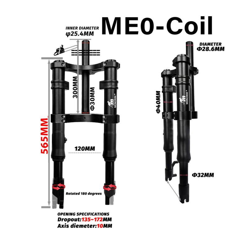 Sospensione anteriore Monorim ME0 Coil spring version 565mm x 165mm  - 12 
Compatibilità: ME0 Coil Spring 565mm x 165mm per atta