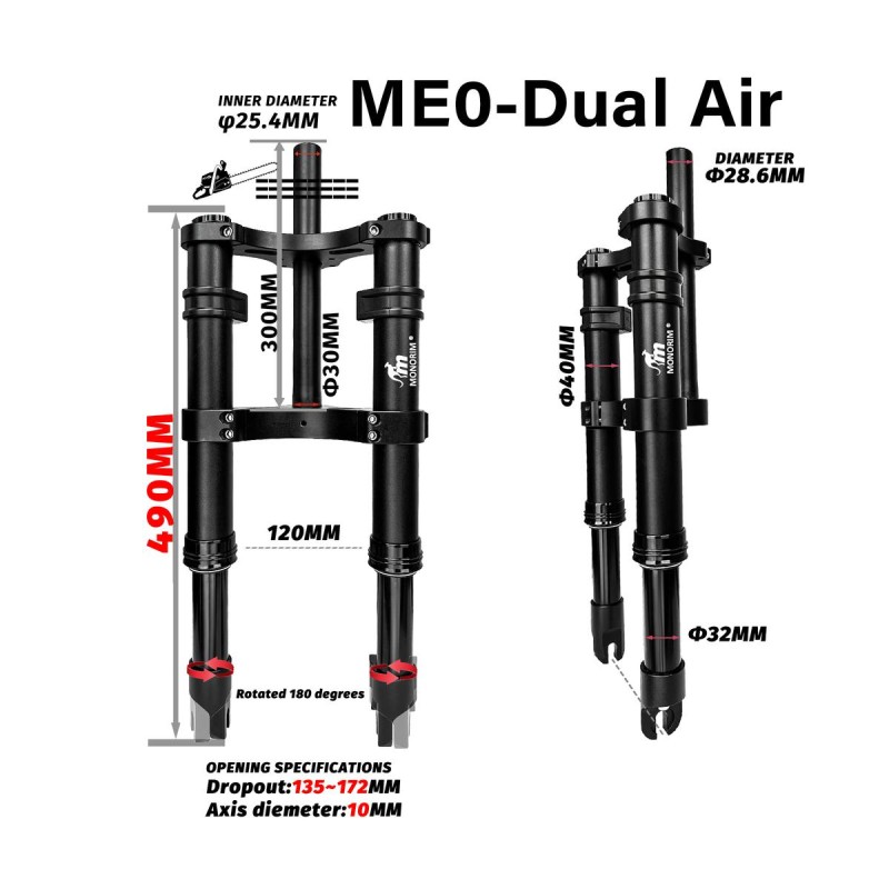 Monorim ME0 Dual Air voorvorkvering 565mm x 165mm  - 7 
Geschiktheid: Monorim ME0 Dual Air voorvorkvering 565mm x 165mm voor upg