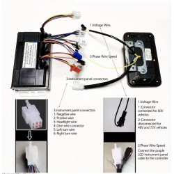 Sinusgolf brushless motor controller kit 48V 84V 50A 3000W met gashendel en display  - 12 Productlijst

50A controller + 1 gashe