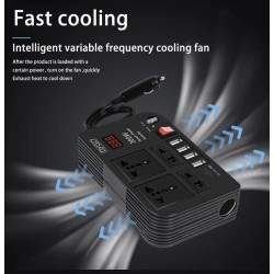 V skootterin tai sähköpyörän lataamiseen matkailuautossa / asuntoautossa  - 1 Invertteri 12V - 220V skootterin tai sähköpyörän l