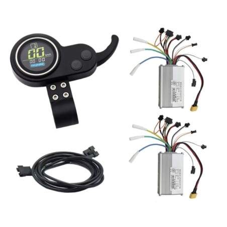 Kit med två kontroller med skärm och trigger för dubbelmotorinstallation 48v / 52v 35A (JP) KROXNE - 3  