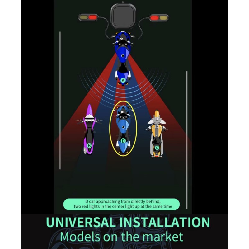 Sistema de detección de punto ciego (angulo de 130º) impermeable para patinete, bicicleta o motocicleta KROXNE - 4  