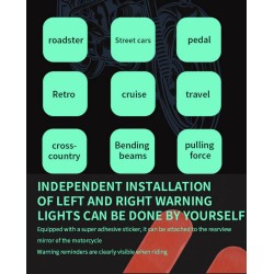 Sistema de deteção de ângulo morto à prova de água (ângulo de 130º) para scooter, bicicleta ou motociclo KROXNE - 5  