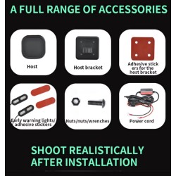 Sistema di rilevamento dell'angolo cieco impermeabile (angolo di 130º) per scooter, bicicletta o moto KROXNE - 7  